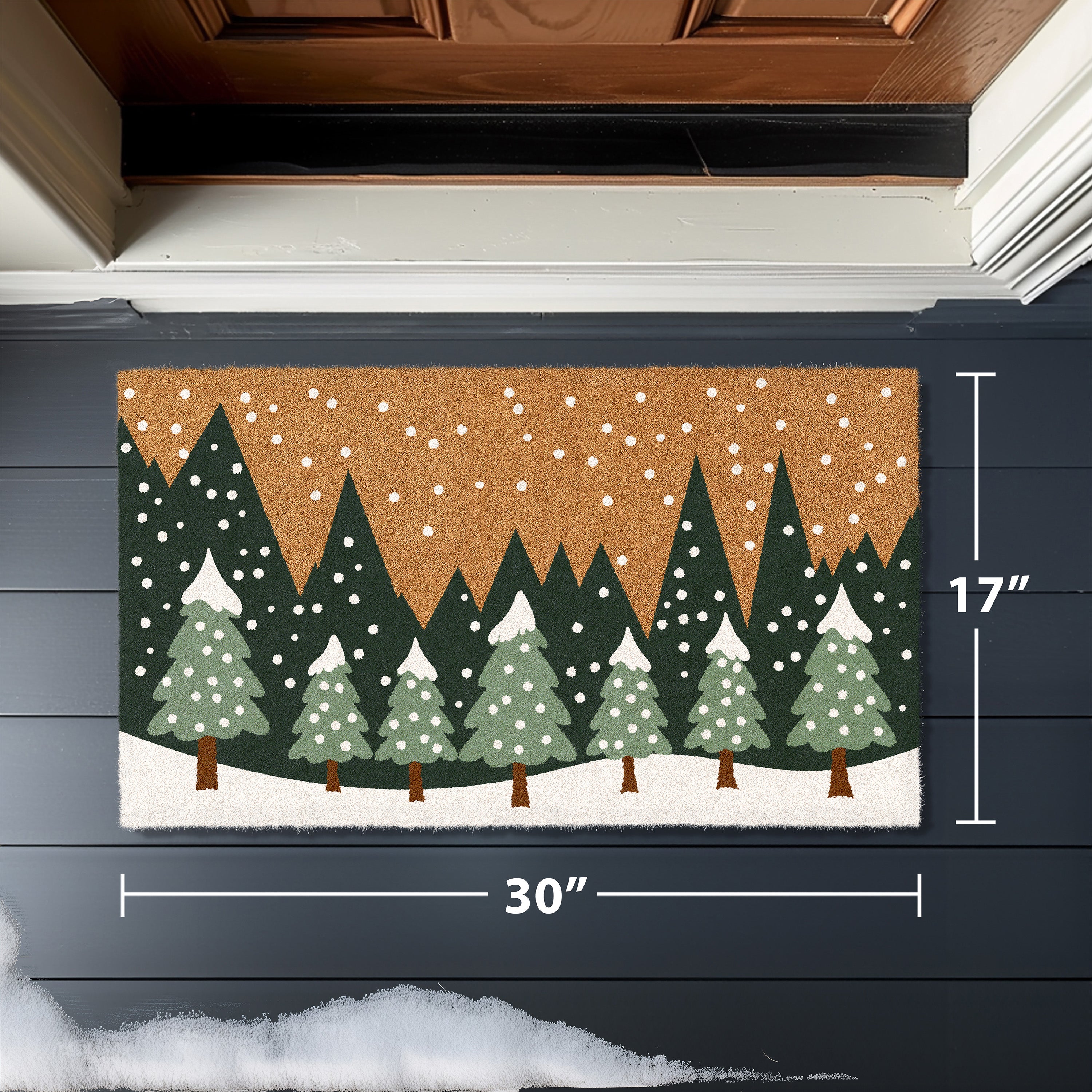 Gnome Door Mat Winter, Christmas Doormat, Christmas Decor Outside, Winter Patio Decor, Winter
