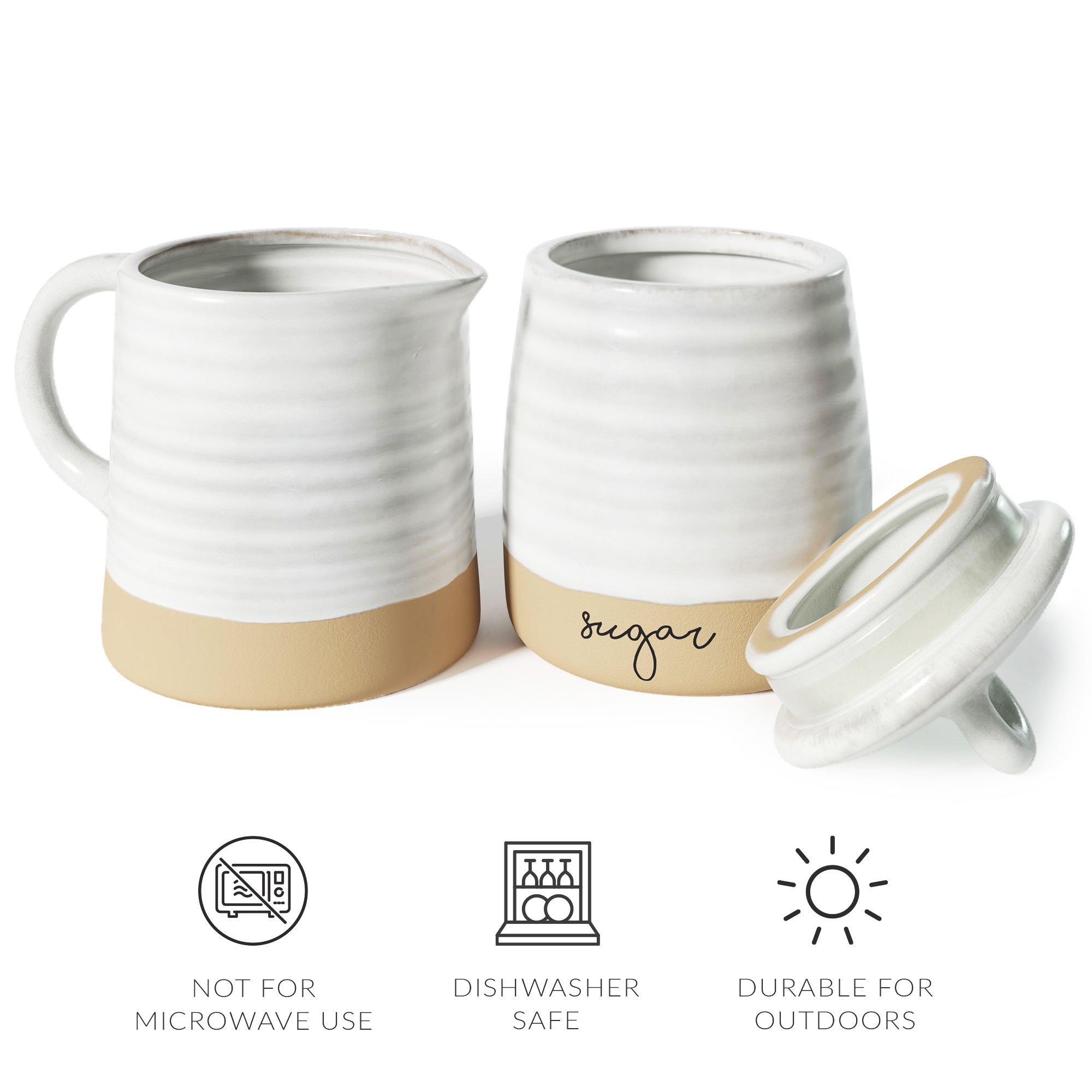 Barnyard Designs Ceramic Stoneware Sugar Creamer Set, 11oz Creamer