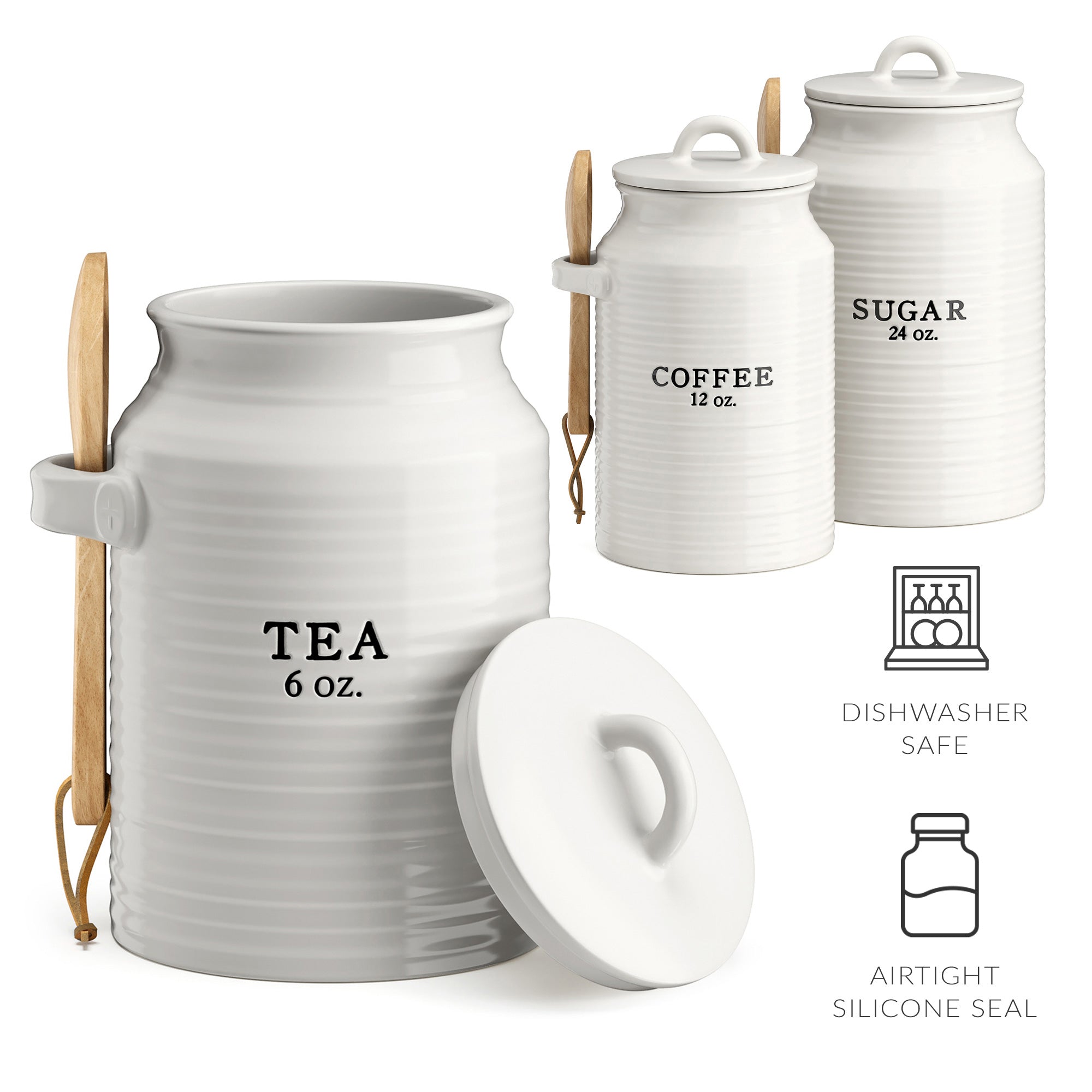 Home Acre Designs Kitchen Canisters Set of 3 - Airtight Tea, Sugar & C —  Annie & Oak