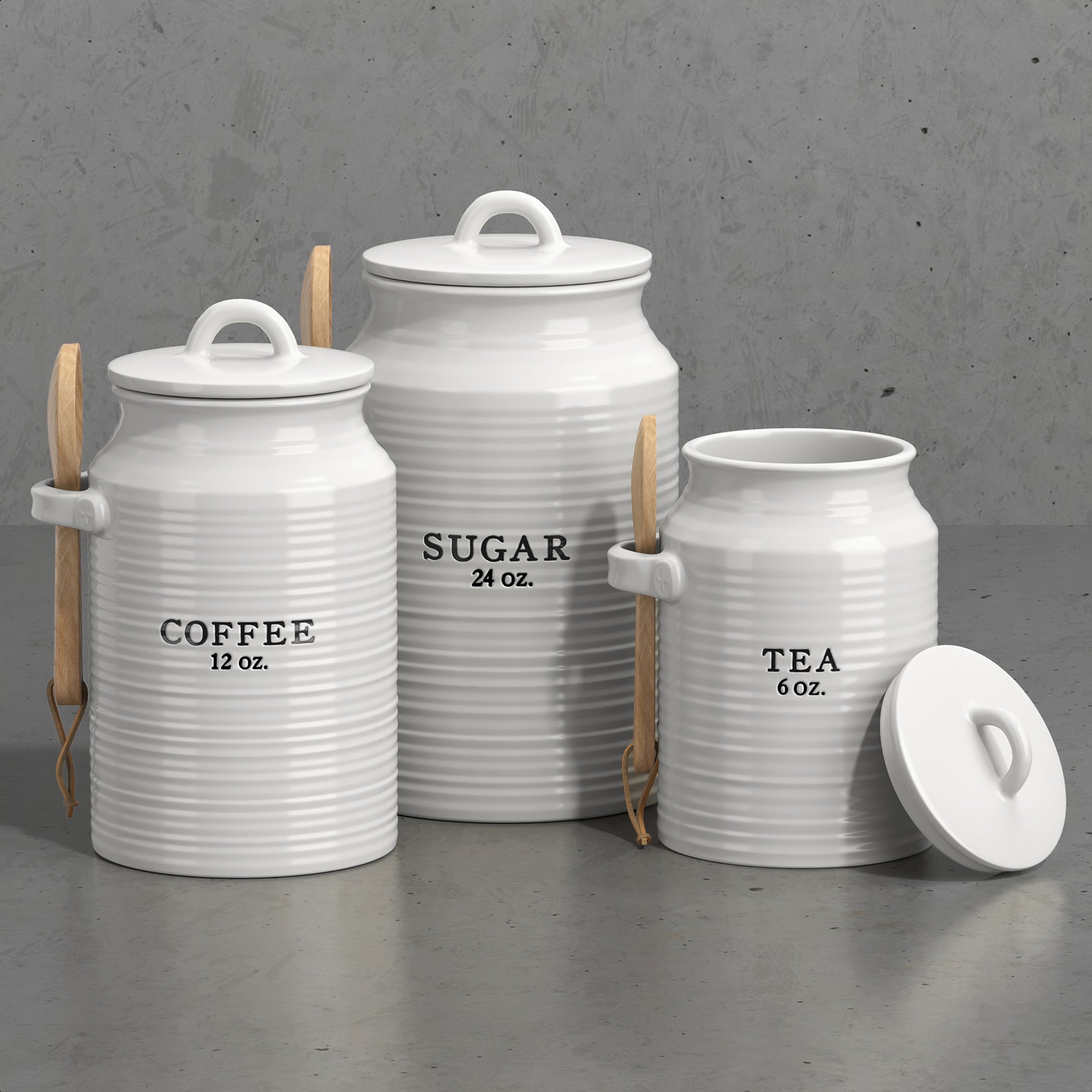Kitchen Canister Set Sugar Jar Flour Jar Coffee Jar Rustic -  Sweden