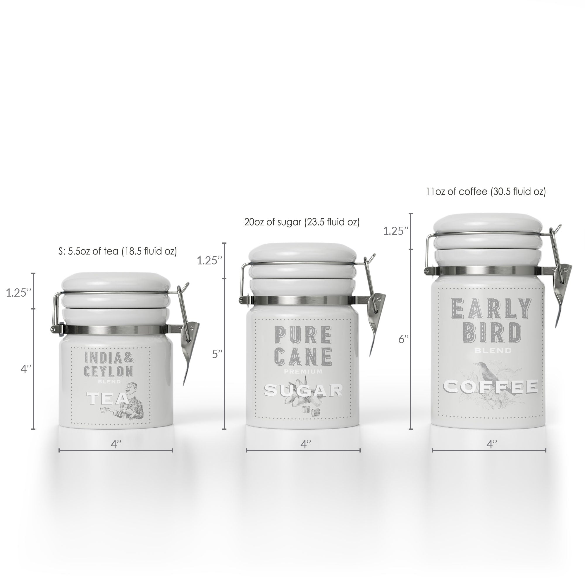 Kitchen Storage Containers With Lids Set of 6 Kitchen Canisters
