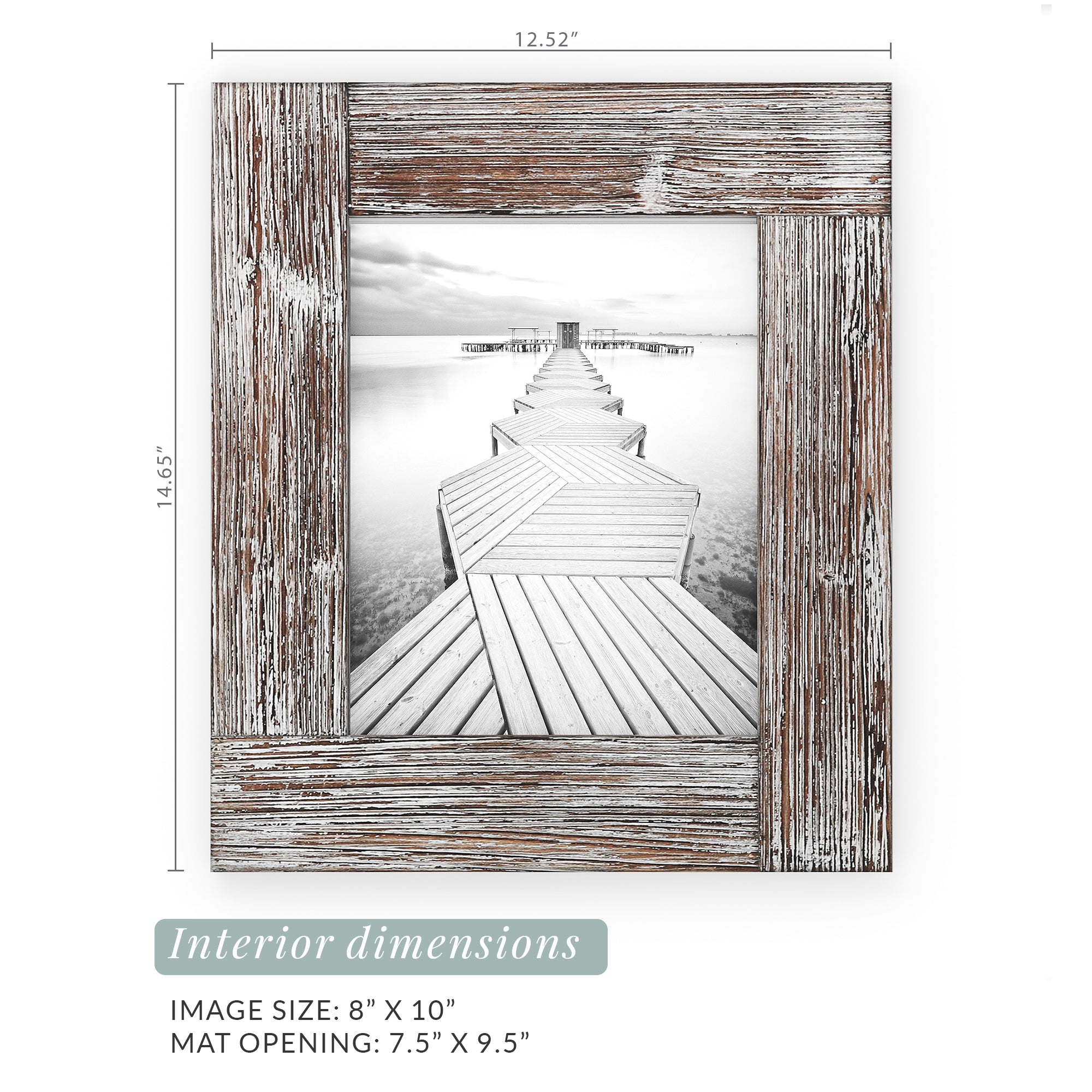 Barnyard Designs Rustic Farmhouse Distressed Picture Frame - Unfinished Wood  Photo Frame 5” x 7”