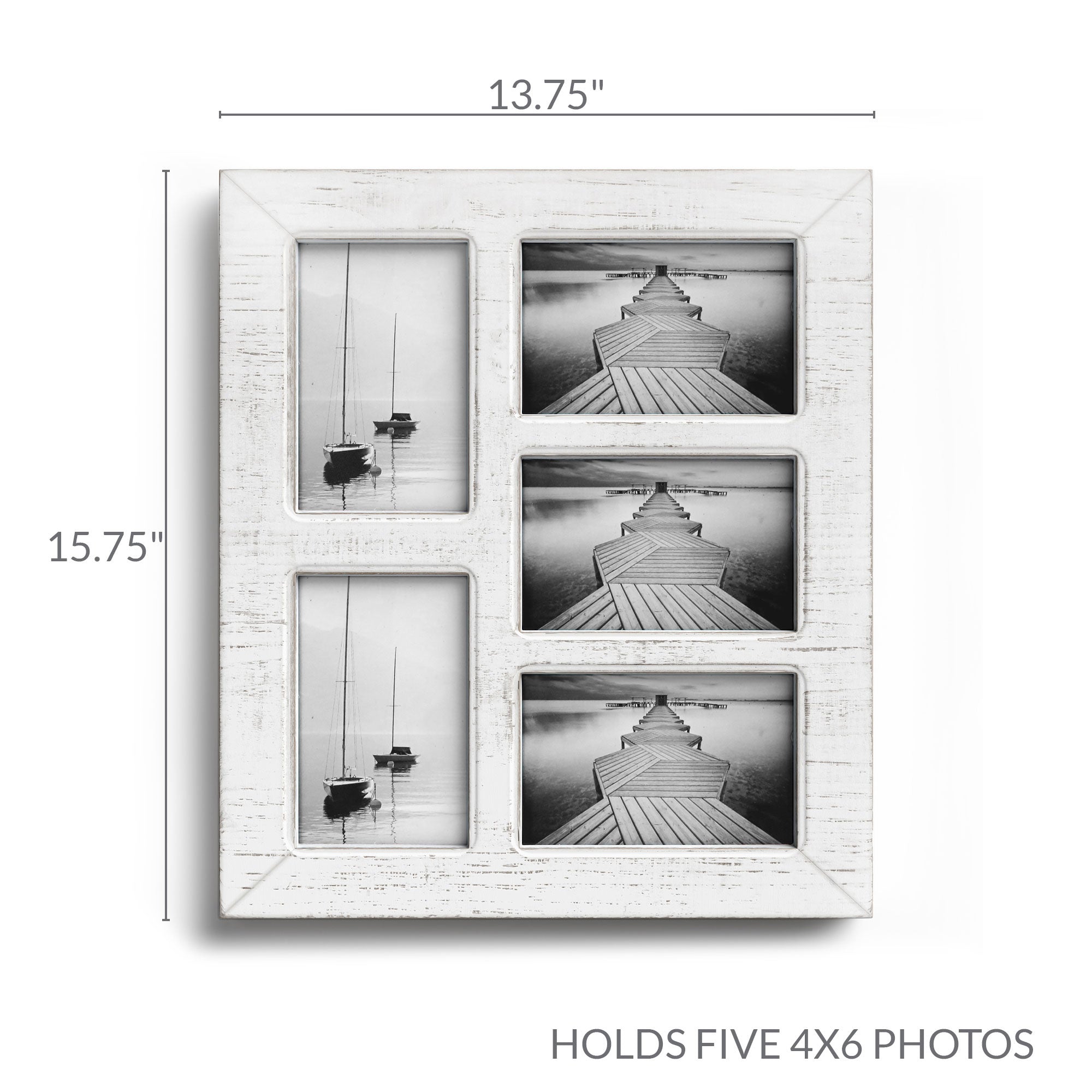 4x6 Barnwood Collage White Frame 2 4x6 Multi Opening Frame-rustic