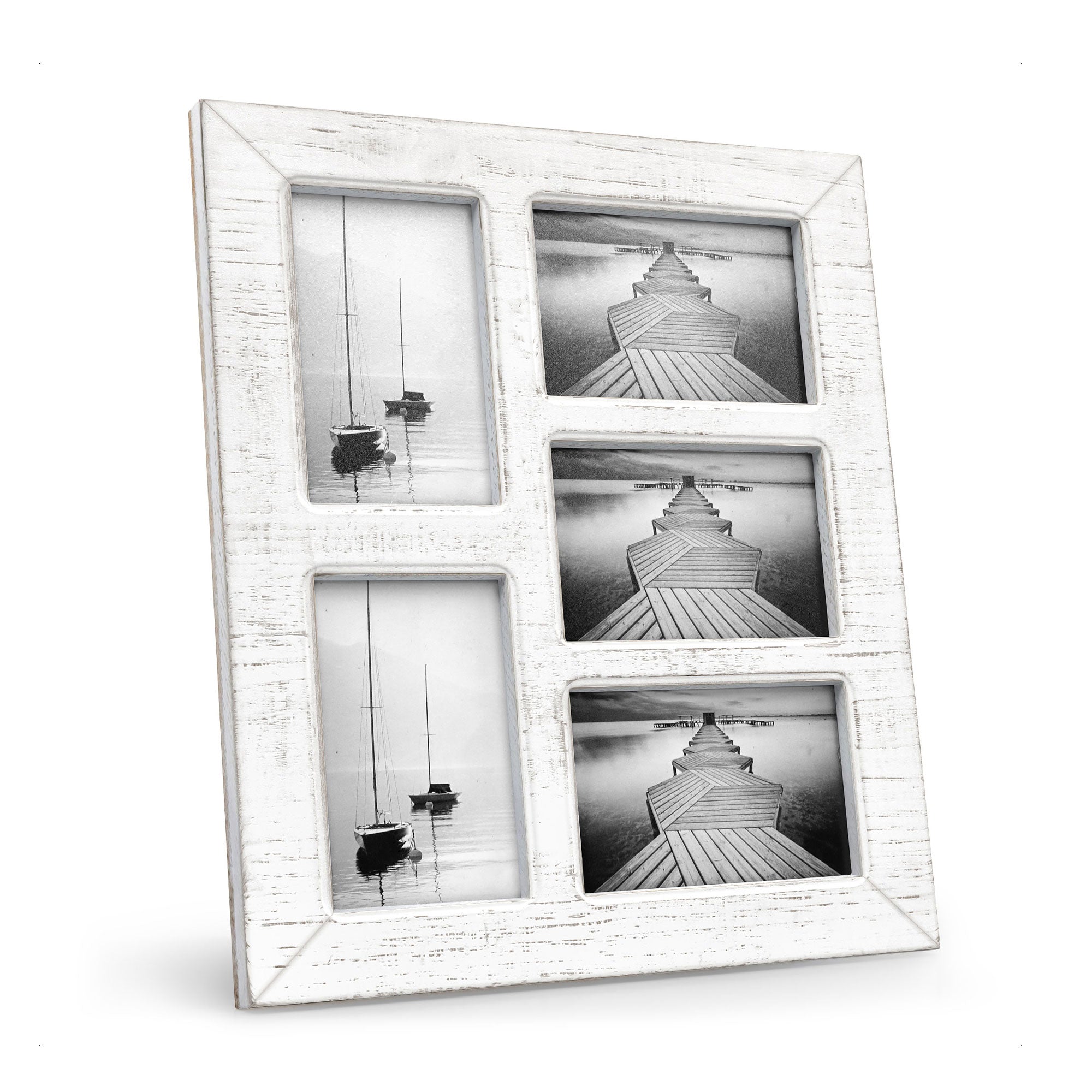 Multi Photo Picture Frame Holds 6 6x4 Photos in a Black Wood Frame