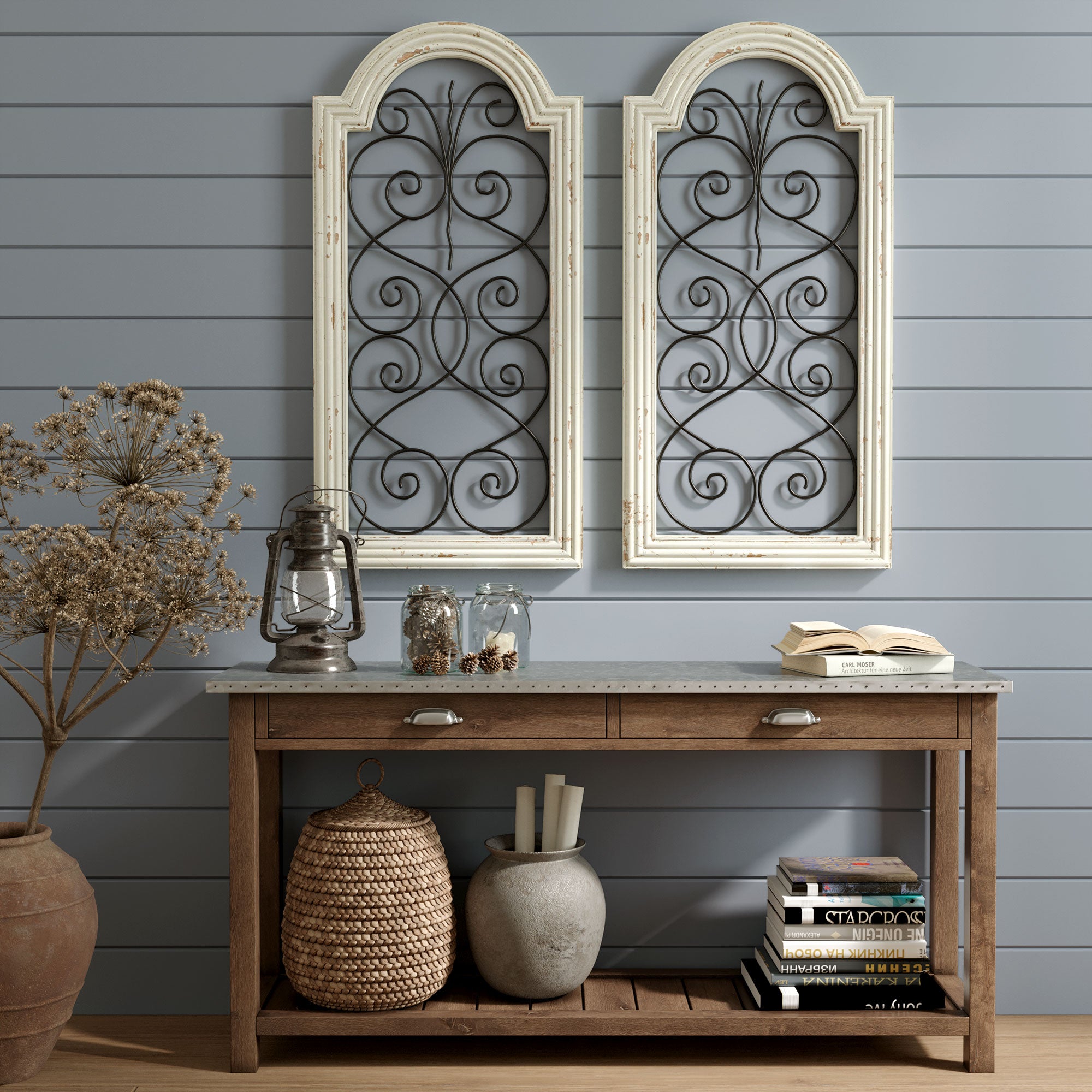 Barnyard Designs 16x32 Rustic Window Frame Wall Decor Farmhouse Window Wall  Decor, Vintage Country Wall Hanging Decor Farmhouse Bedroom Decor, Window  Decor Vintage Wall Decor, White/Black, 2 Pack