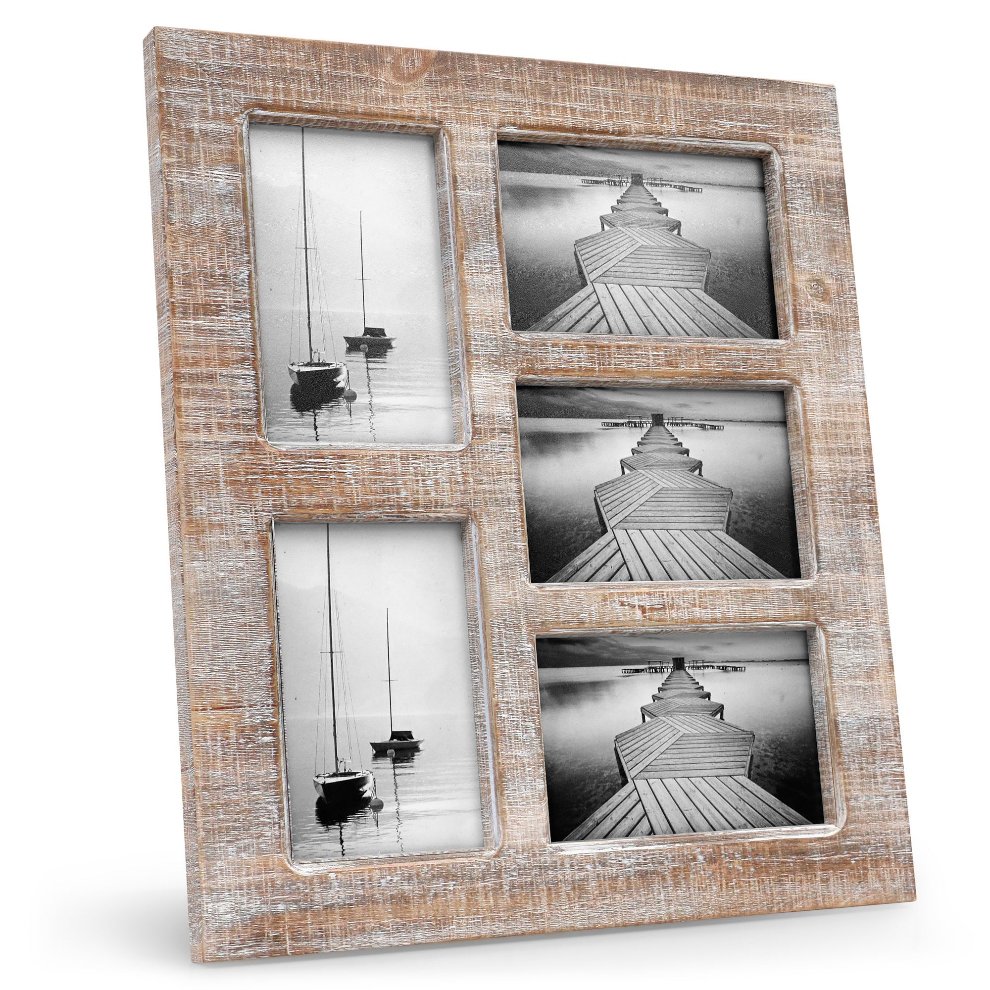 Langdon House 4x6 Picture Frames (Distressed White, 3 Pack) Farmhouse Style, Richland Collection